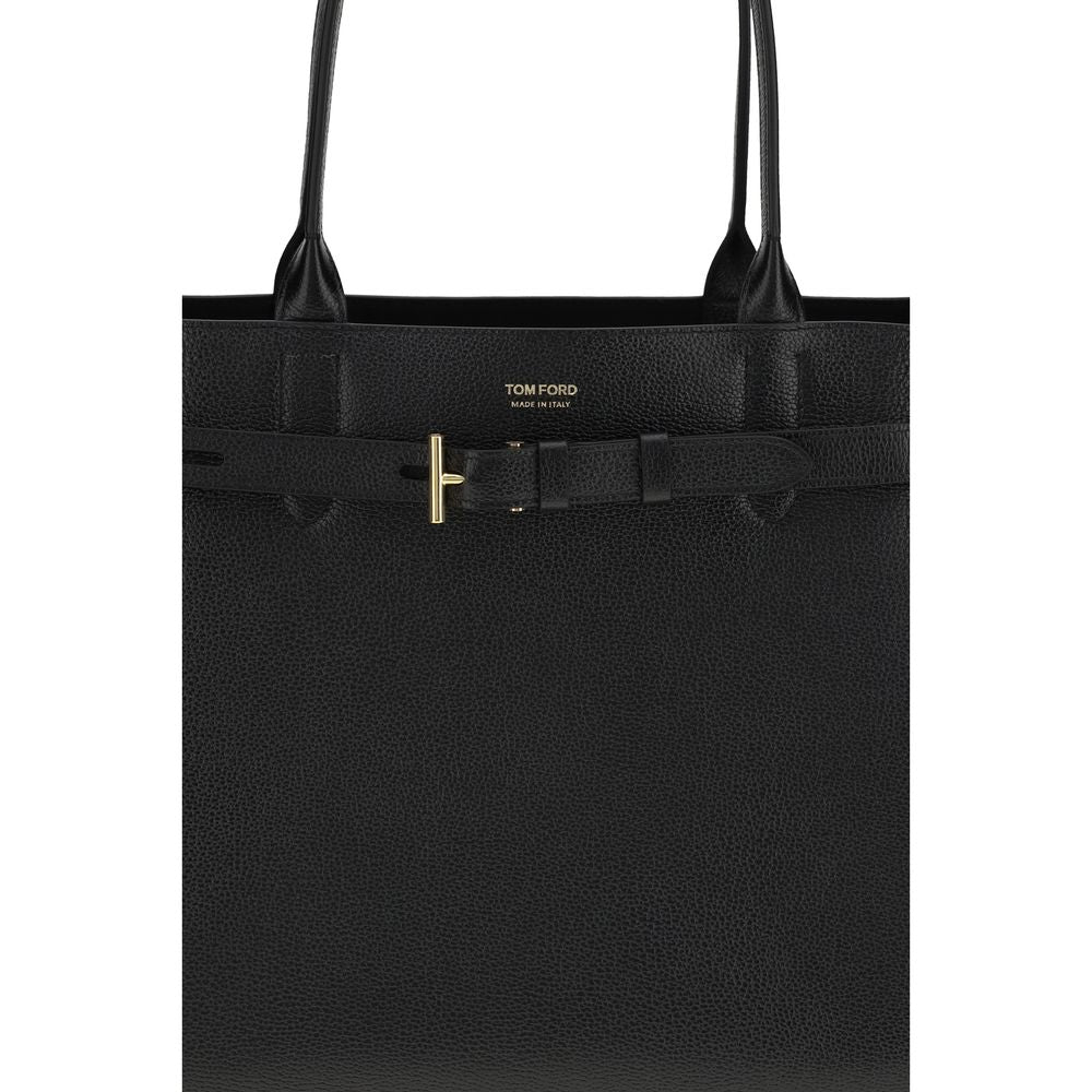 Tom Ford Black Calf Leather Bos Taurus Shoulder Bag | Regal Royce
