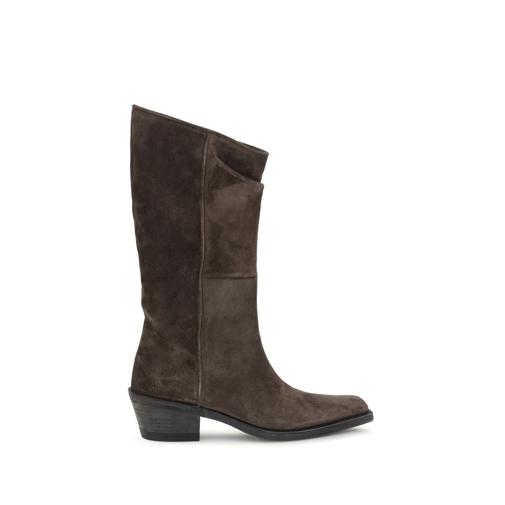Khaite Brown Leather Ankle Boots | Regal Royce