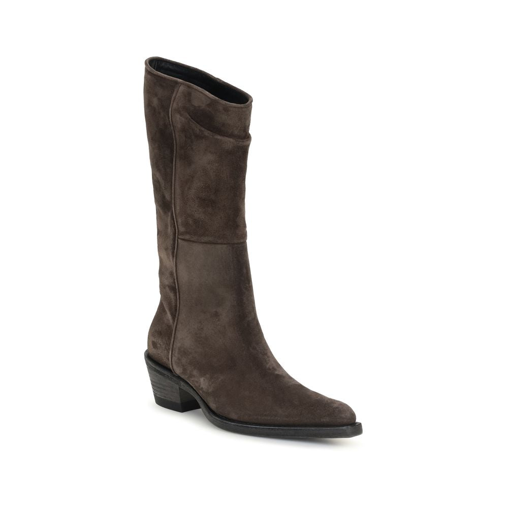 Khaite Brown Leather Ankle Boots | Regal Royce