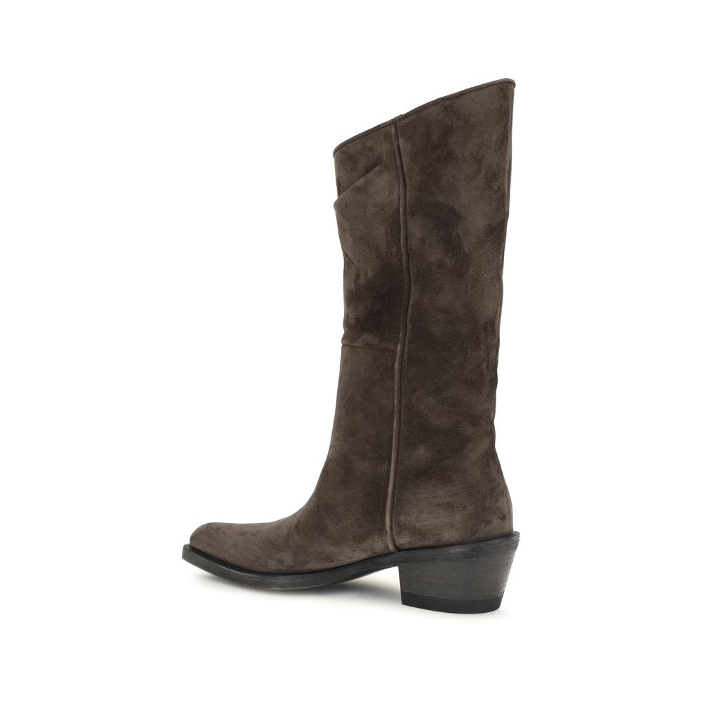 Khaite Brown Leather Ankle Boots | Regal Royce