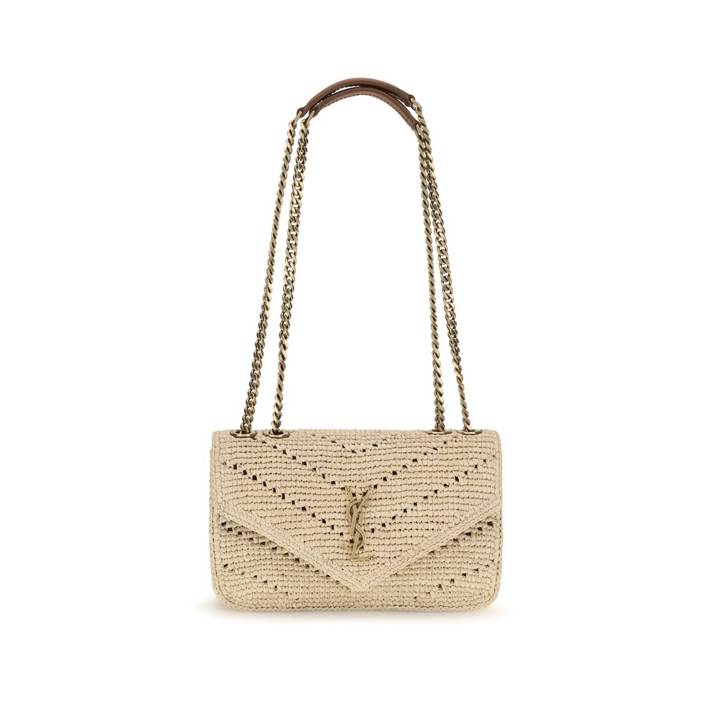 Saint Laurent Beige Raffia Shoulder Bag | Regal Royce