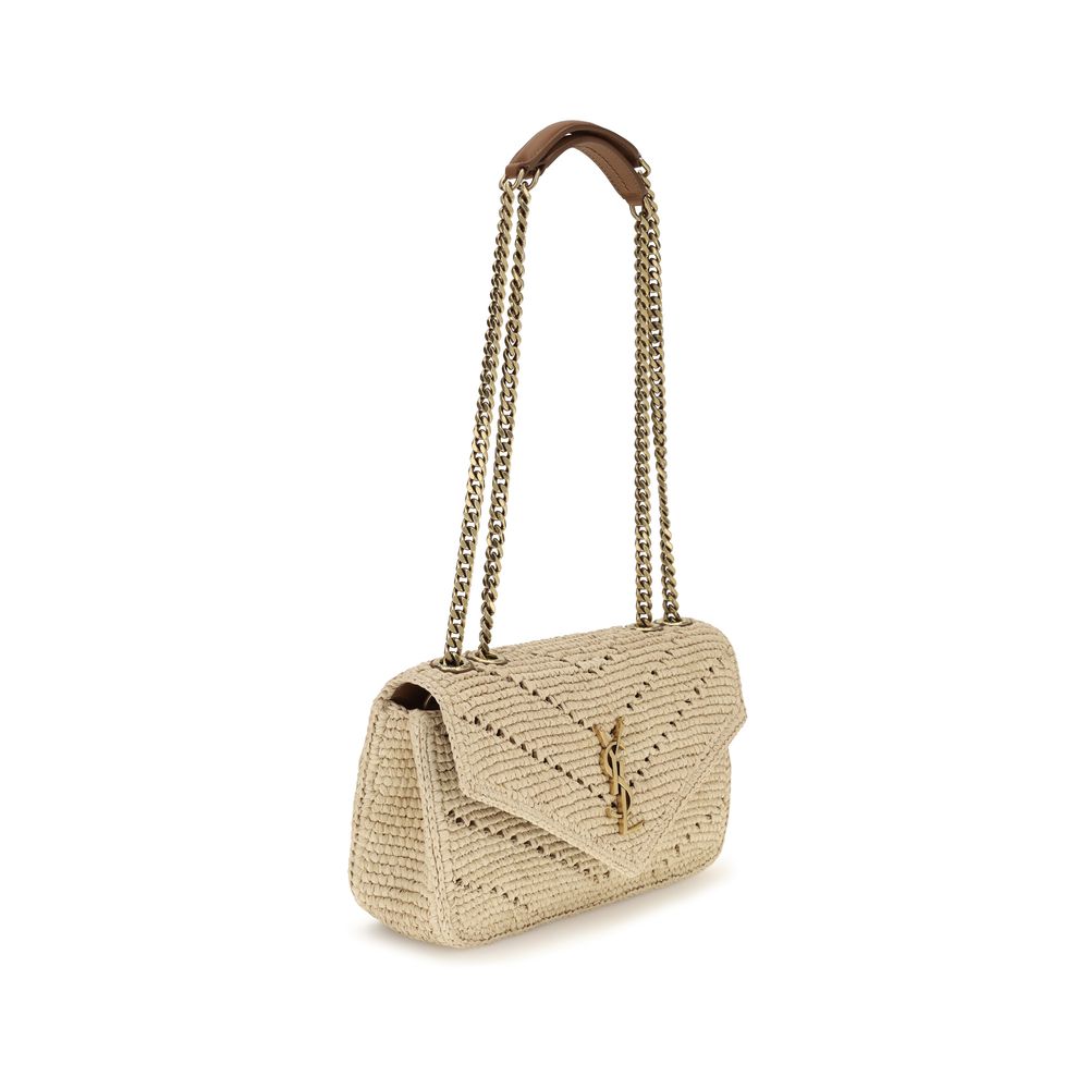 Saint Laurent Beige Raffia Shoulder Bag | Regal Royce