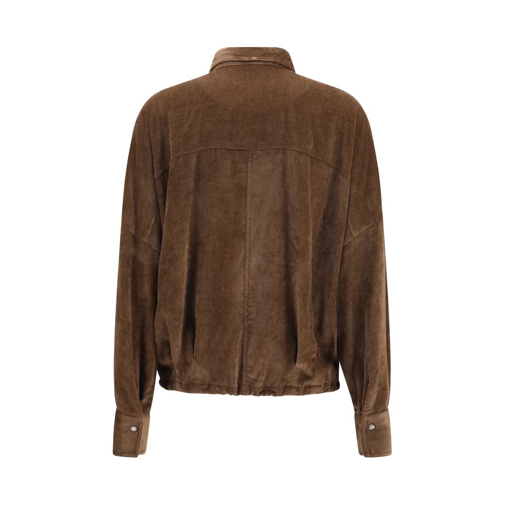 Brunello Cucinelli Brown Viscose Pattern Shirt | Regal Royce