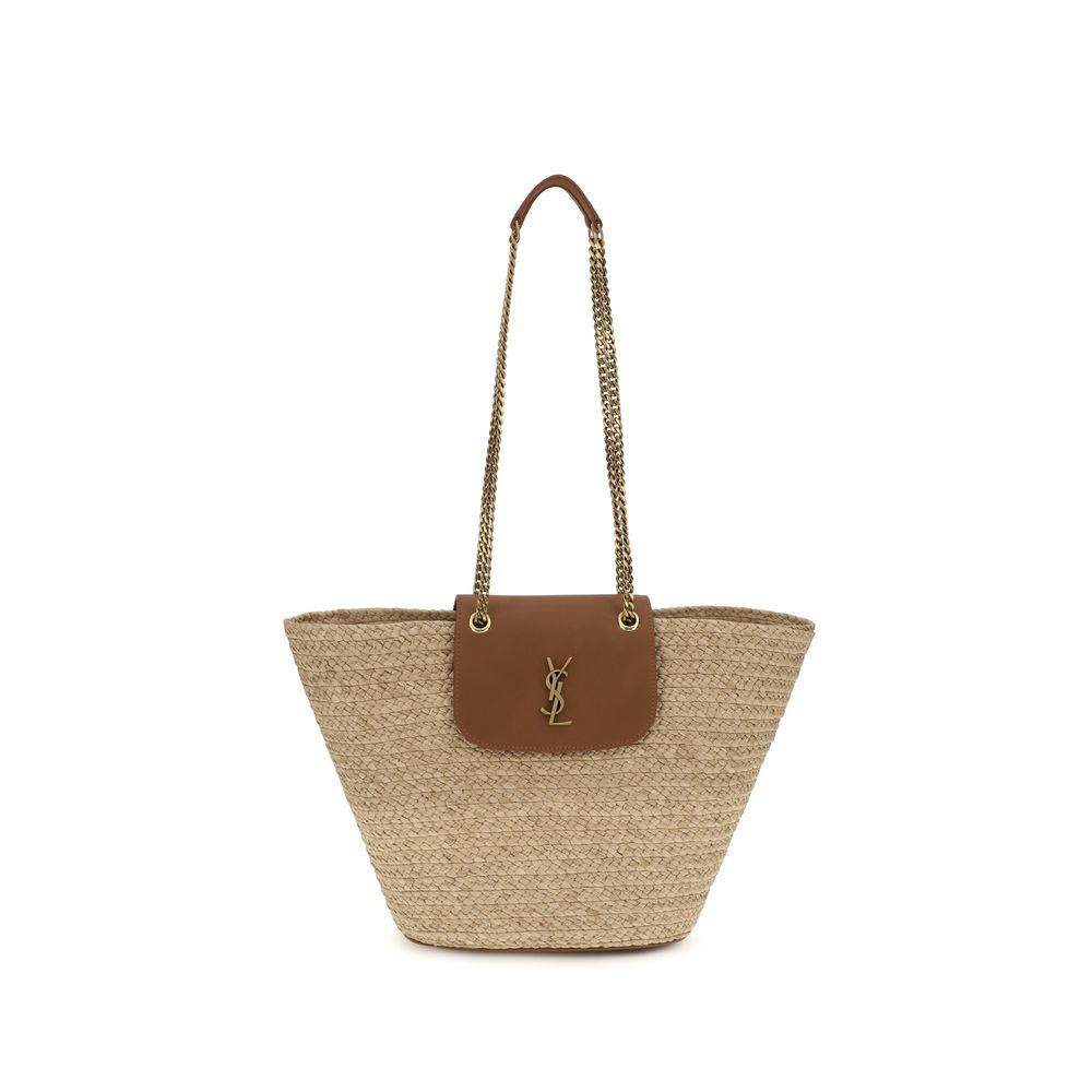 Saint Laurent Beige Raffia Shoulder Bag | Regal Royce
