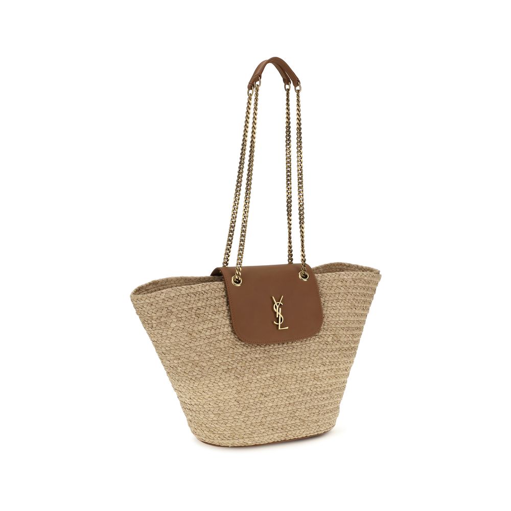 Saint Laurent Beige Raffia Shoulder Bag | Regal Royce