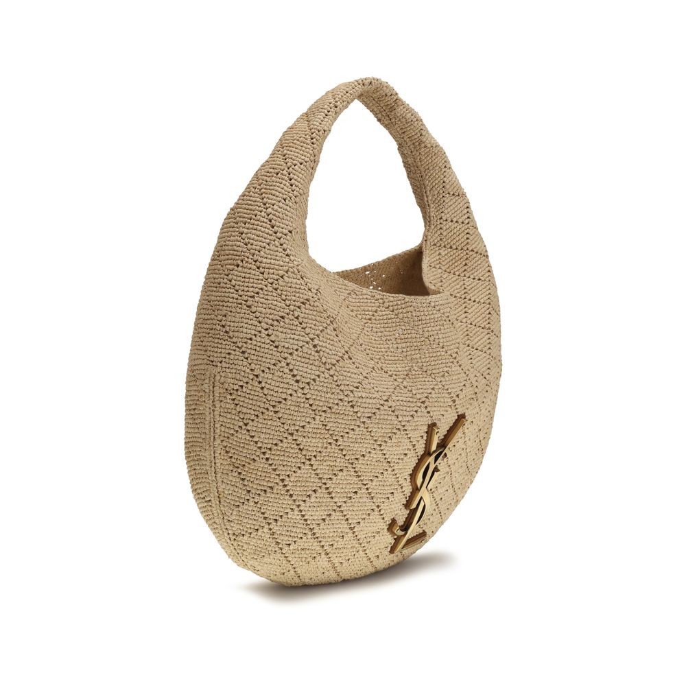 Saint Laurent Beige Raffia Shoulder Bag | Regal Royce
