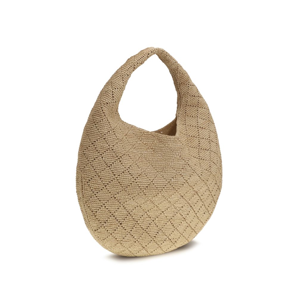 Saint Laurent Beige Raffia Shoulder Bag | Regal Royce