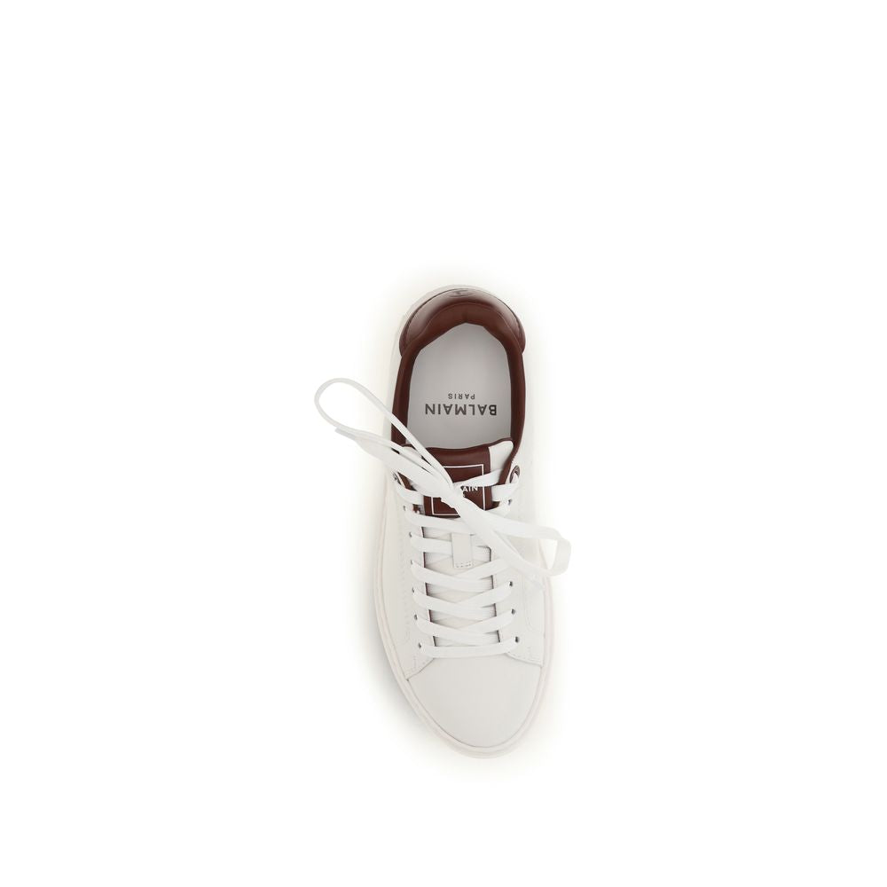 Balmain White Calf Leather Bos Taurus Athletic Sneakers | Regal Royce