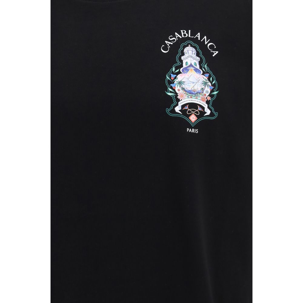 Casablanca Black Cotton T-Shirt | Regal Royce