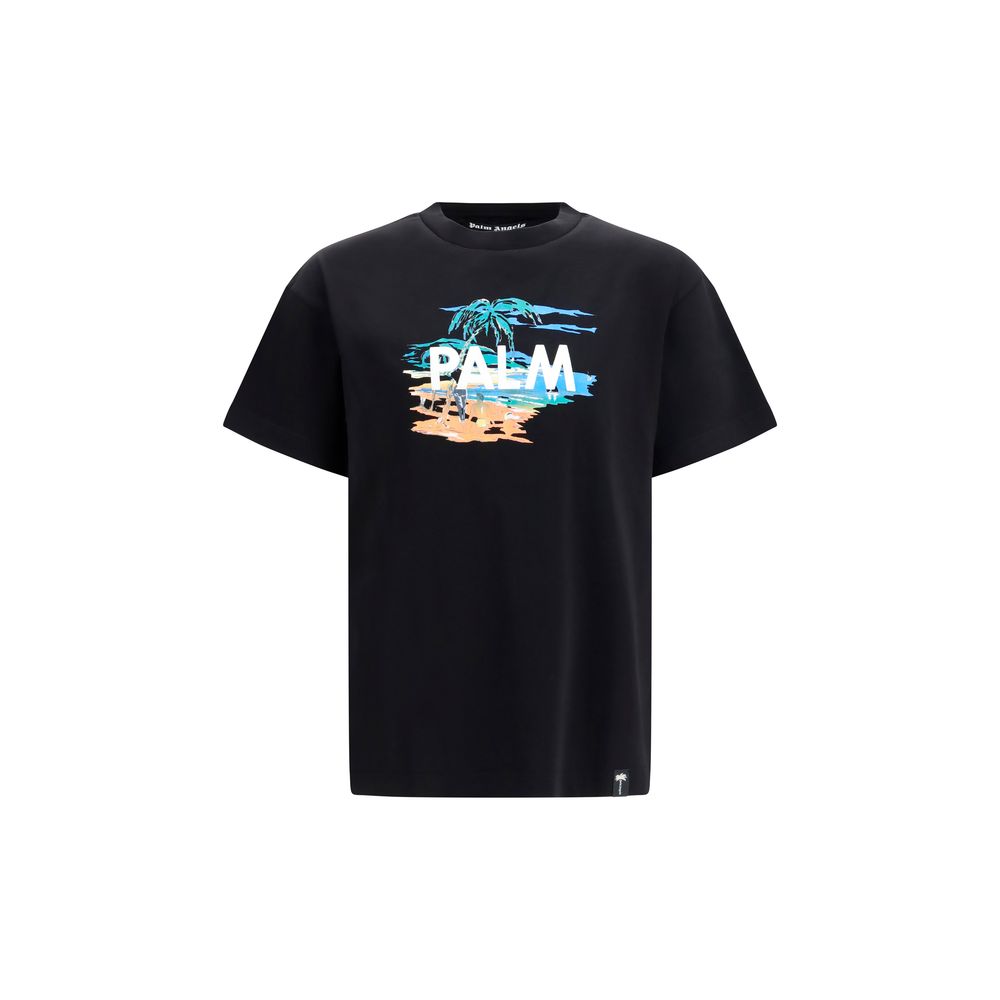 Palm Angels Black Cotton T-Shirt | Regal Royce