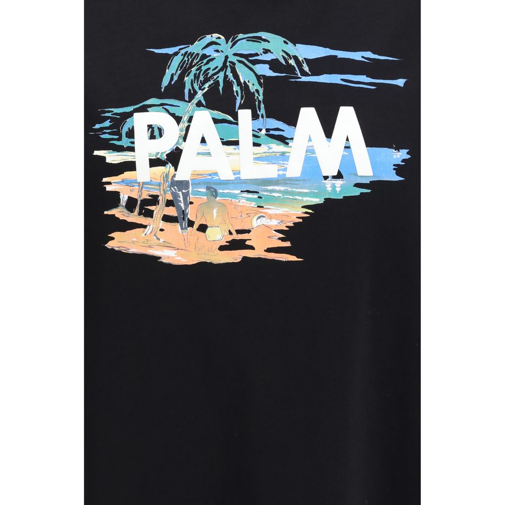 Palm Angels Black Cotton T-Shirt | Regal Royce