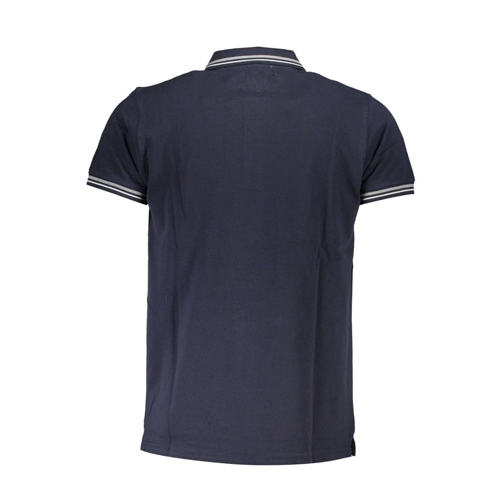 Cavalli Class Blue Cotton Men Polo Shirt | Regal Royce
