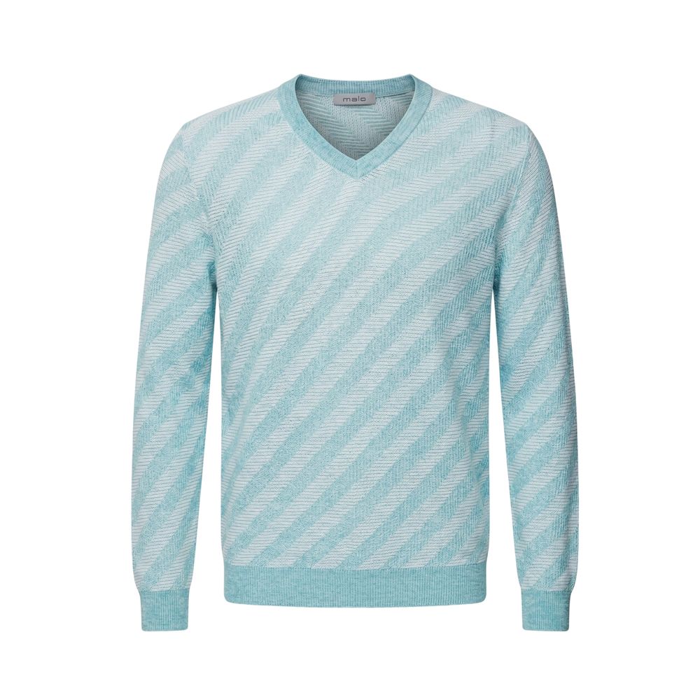 Malo Light Blue Linen Men's Sweater | Regal Royce
