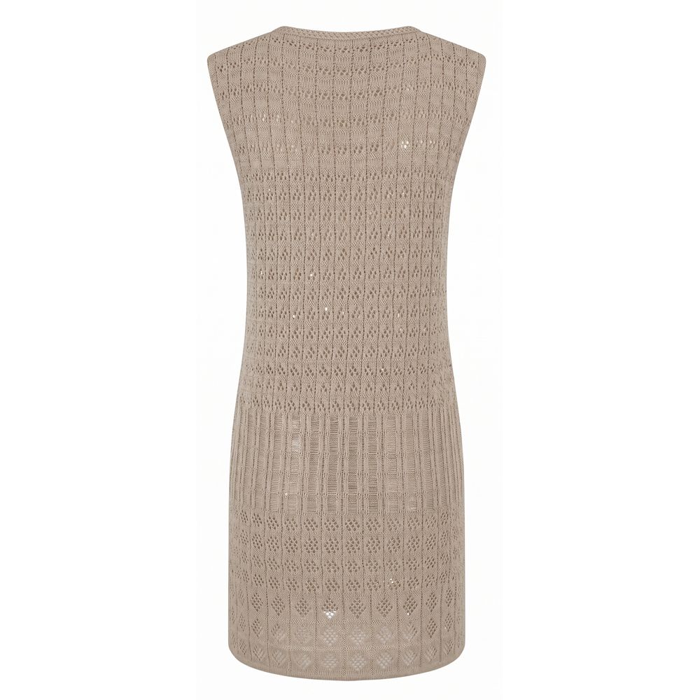 Malo Beige Cotton Women Dress | Regal Royce