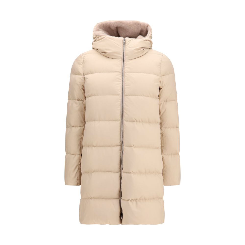 Herno Beige Polyester Full-Length Jacket | Regal Royce