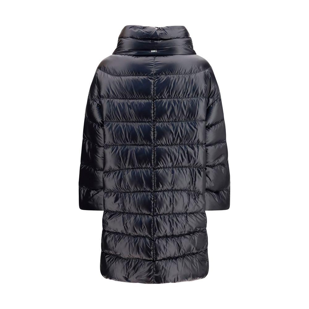 Herno Black Polyester Coat | Regal Royce