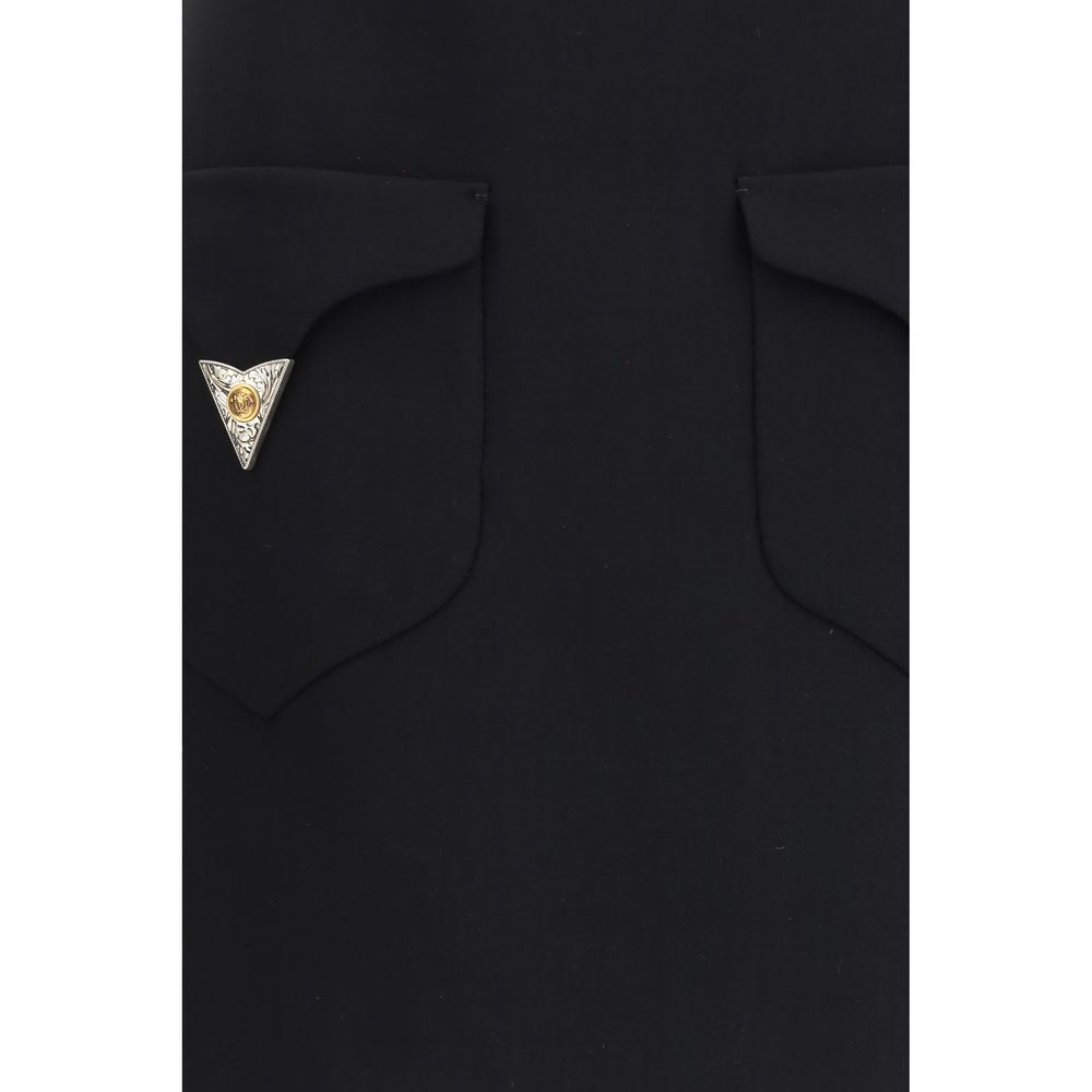 Versace Black Wool Oves Aries Mini Skirt | Regal Royce