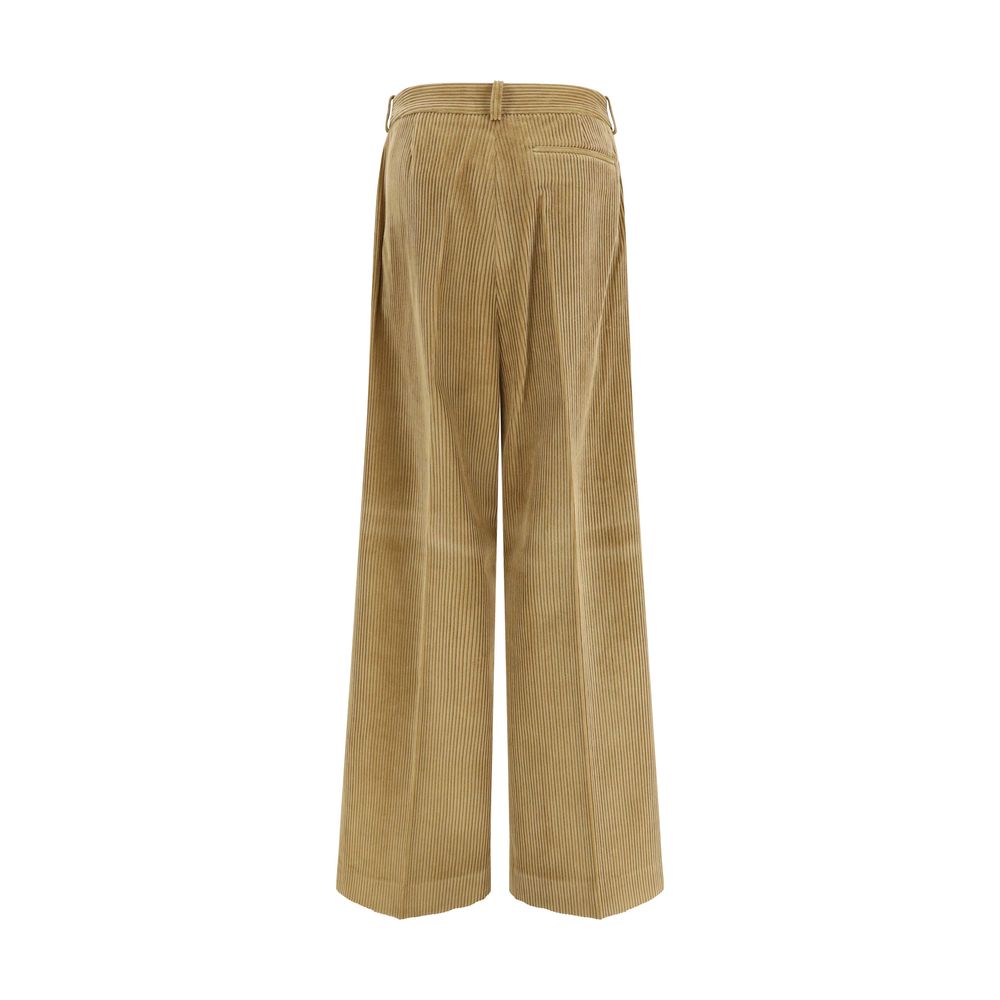 Rohe Beige Cotton Flared Pants | Regal Royce