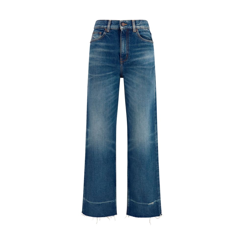 Chloé Blue Cotton Bootcut Jeans | Regal Royce