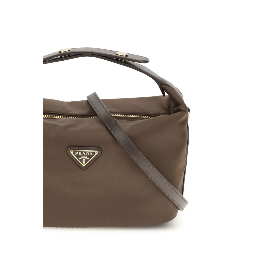 Prada Brown Recycled Polyamide Shoulder Bag | Regal Royce