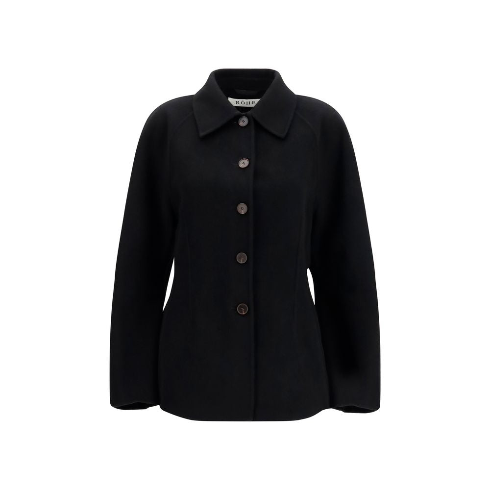 Rohe Black Wool Oves Aries Full-Length Jacket | Regal Royce