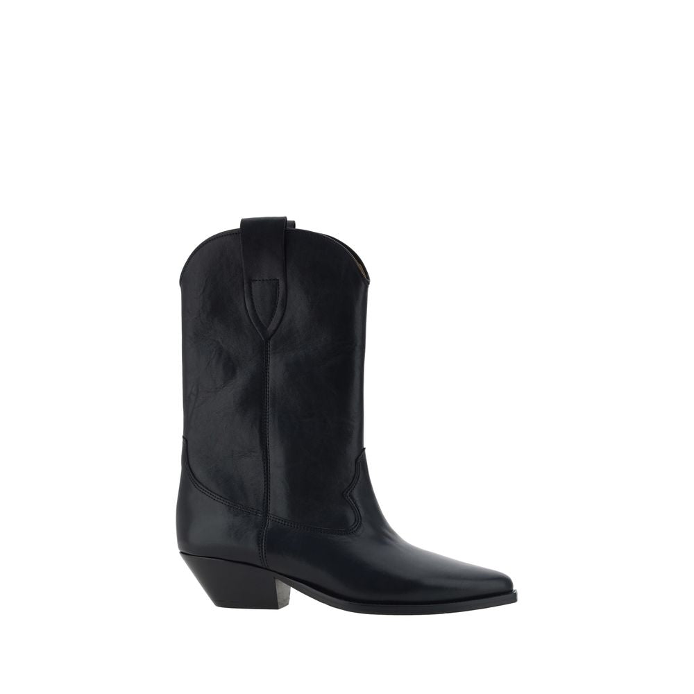 Isabel Marant Black Calf Leather Bos Taurus Ankle Boots | Regal Royce