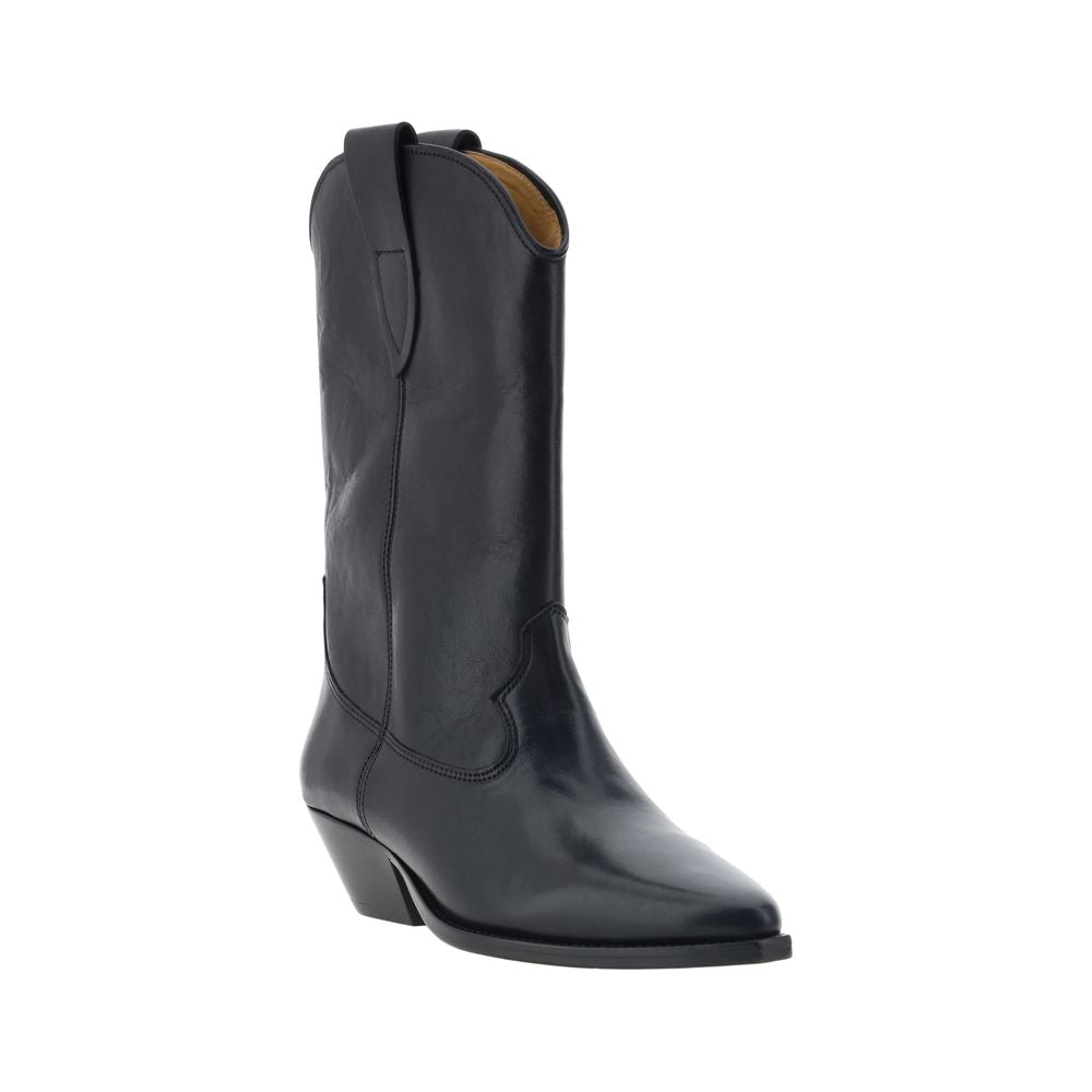 Isabel Marant Black Calf Leather Bos Taurus Ankle Boots | Regal Royce