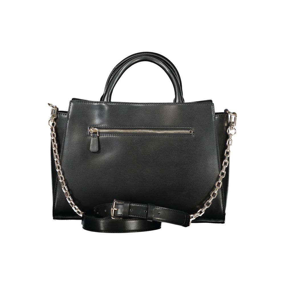 Guess Jeans Black Polyurethane Women Handbag | Regal Royce