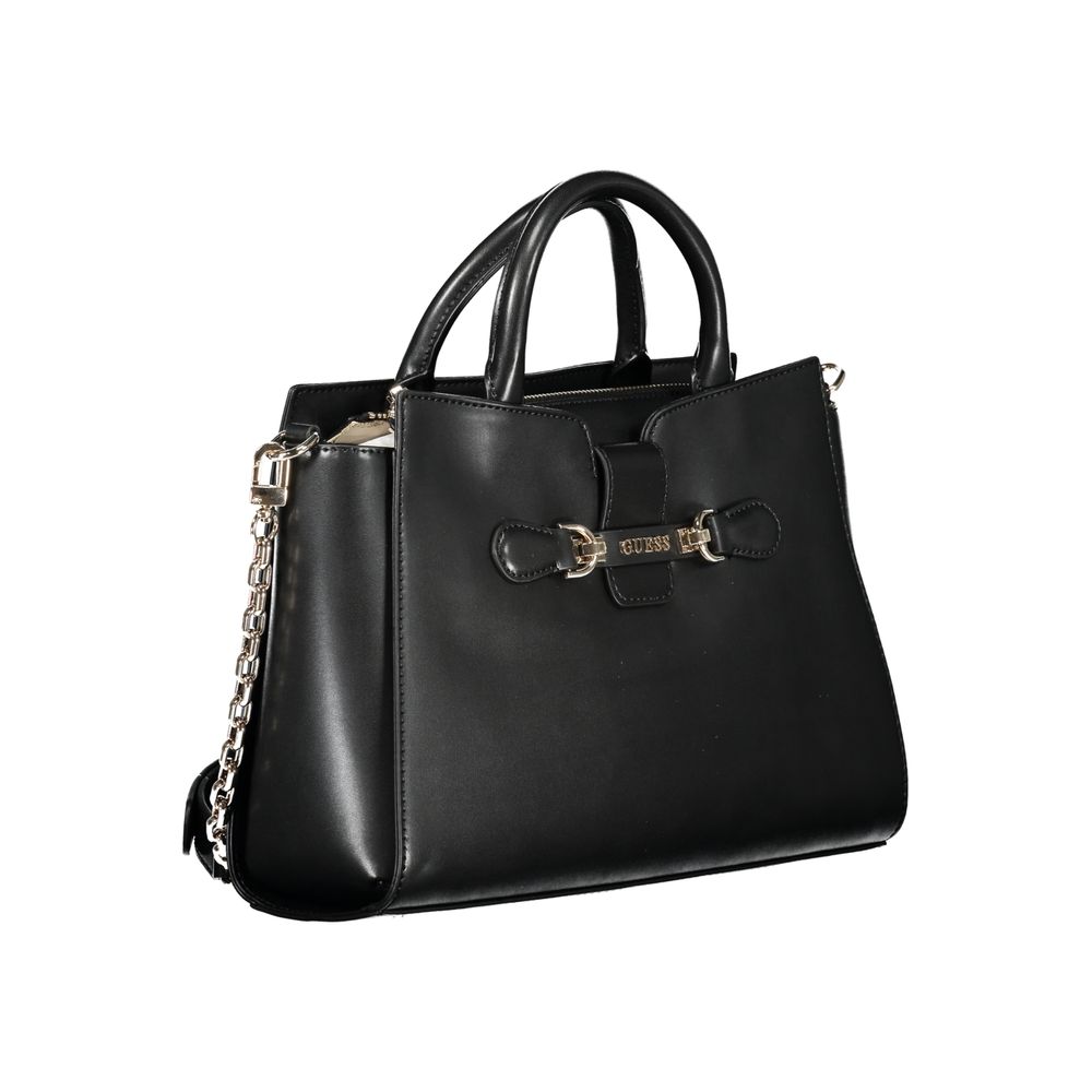 Guess Jeans Black Polyurethane Women Handbag | Regal Royce