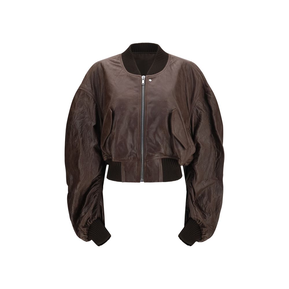 Rick Owens Brown Calf Leather Bos Taurus Bomber | Regal Royce