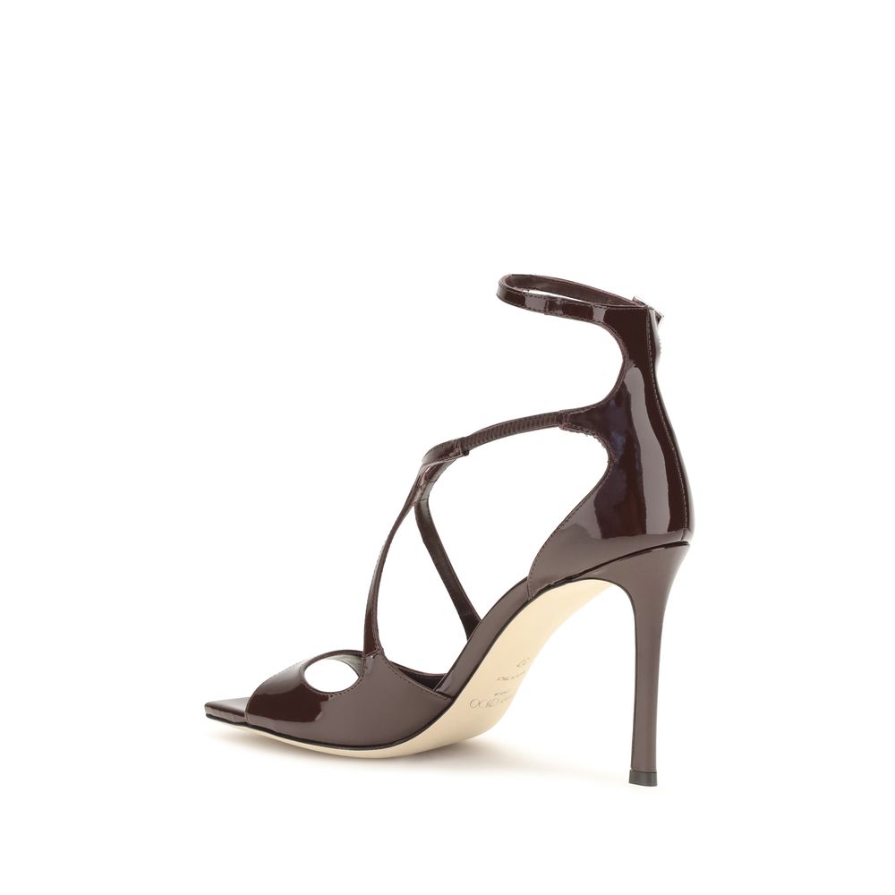 Jimmy Choo Brown Calf Leather Bos Taurus Stiletto Heel Sandals | Regal Royce