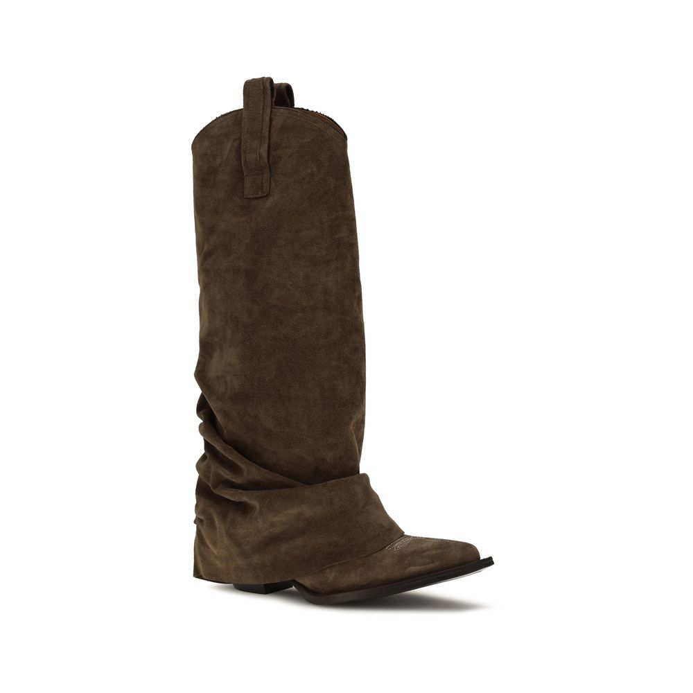 R13 Brown Calf Leather Bos Taurus Boots | Regal Royce