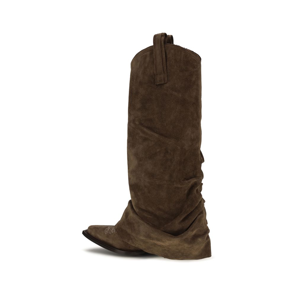R13 Brown Calf Leather Bos Taurus Boots | Regal Royce