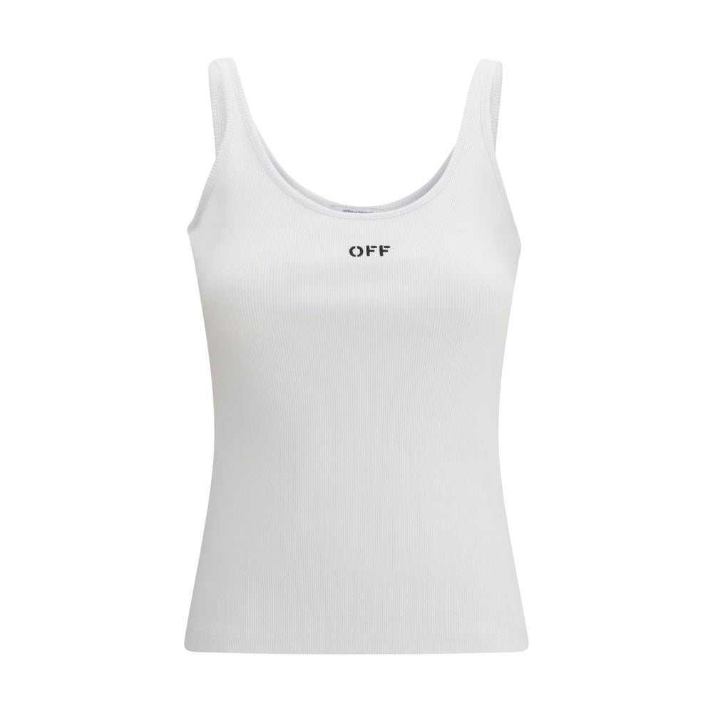 Off-White White Cotton Sleeveles T-Shirt | Regal Royce