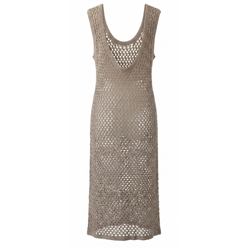 Malo Beige Cotton Women Dress | Regal Royce