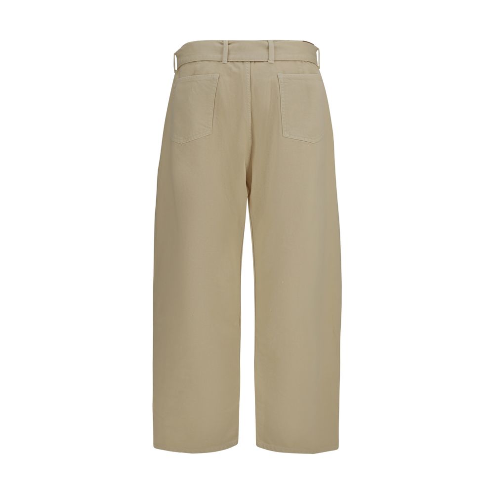 Magda Butrym Beige Cotton Casual Pants | Regal Royce