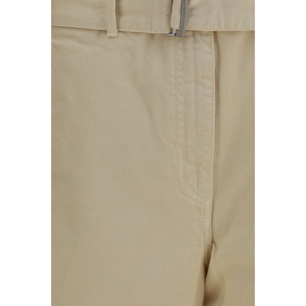 Magda Butrym Beige Cotton Casual Pants | Regal Royce