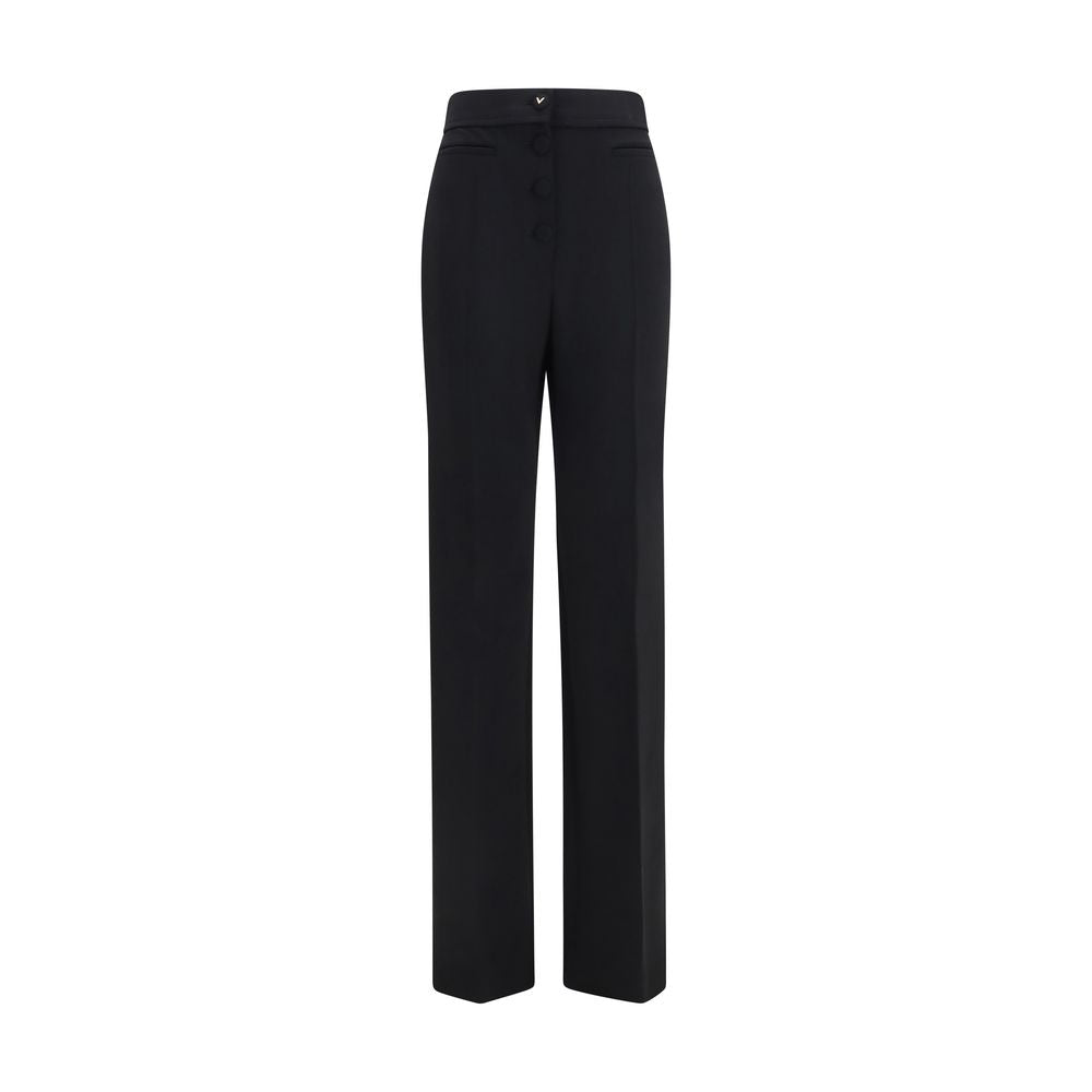 Valentino Garavani Black Wool Oves Aries Flared Pants | Regal Royce