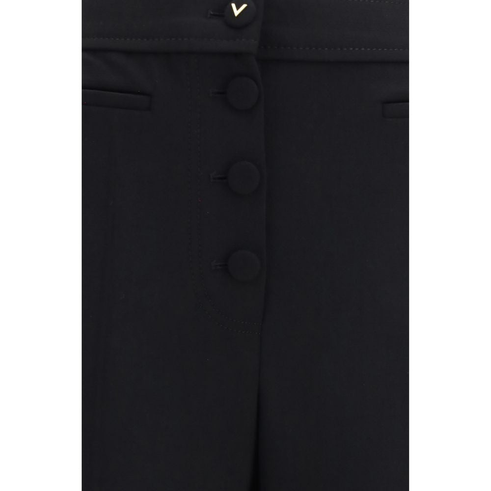 Valentino Garavani Black Wool Oves Aries Flared Pants | Regal Royce