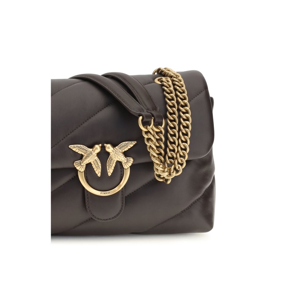 PINKO Brown Calf Leather Bos Taurus Shoulder Bag | Regal Royce