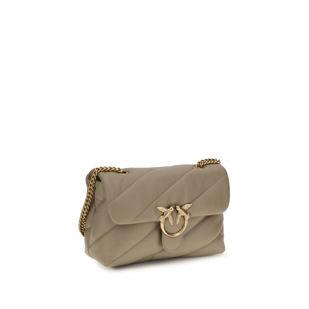 PINKO Gray Calf Leather Bos Taurus Shoulder Bag | Regal Royce