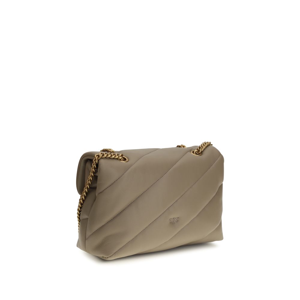 PINKO Gray Calf Leather Bos Taurus Shoulder Bag | Regal Royce