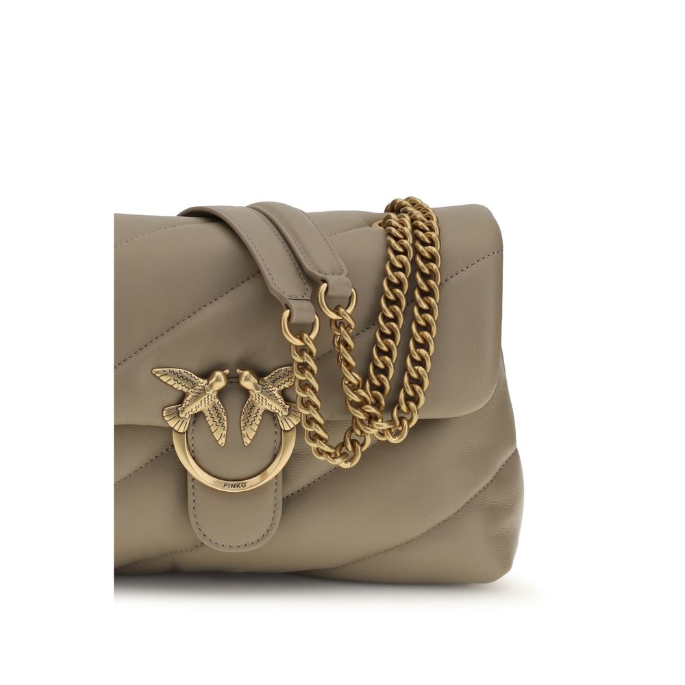 PINKO Gray Calf Leather Bos Taurus Shoulder Bag | Regal Royce
