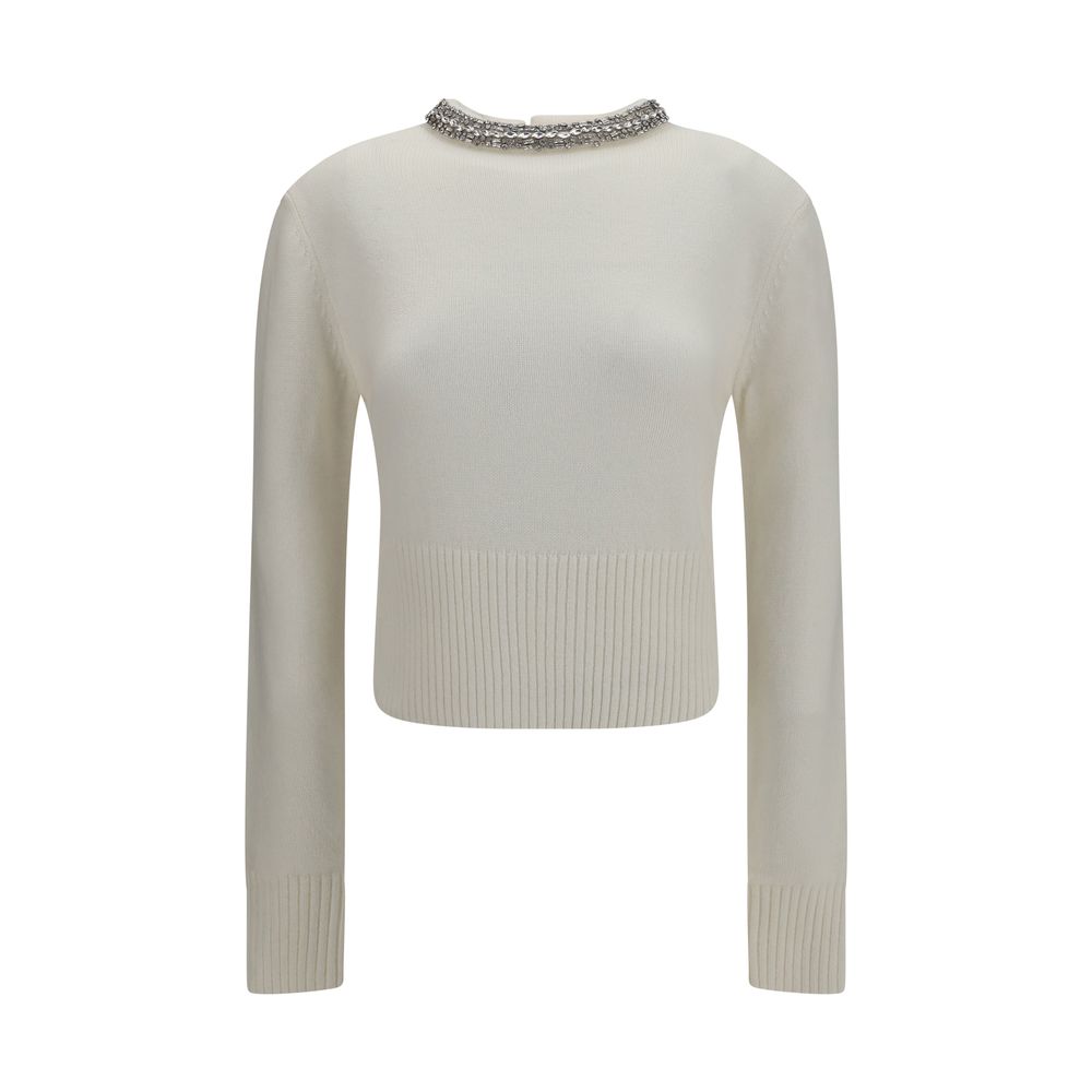 PINKO White Wool Oves Aries Sweatshirt | Regal Royce