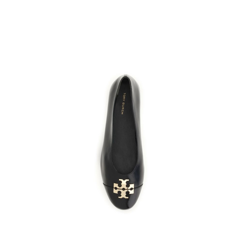 Tory Burch Black Calf Leather Bos Taurus Ballet Flats | Regal Royce