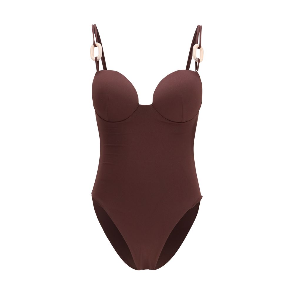 Magda Butrym Bordeaux Nylon One-Piece Swimsuit | Regal Royce