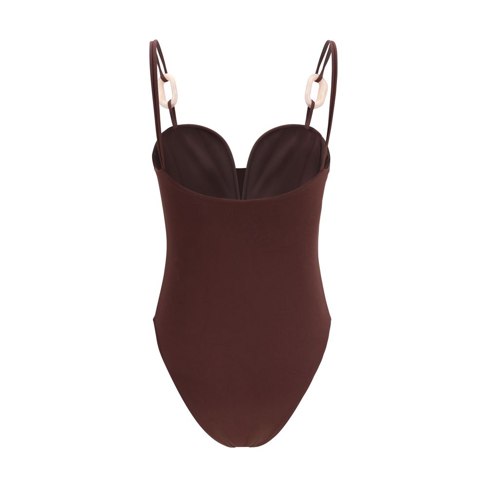 Magda Butrym Bordeaux Nylon One-Piece Swimsuit | Regal Royce