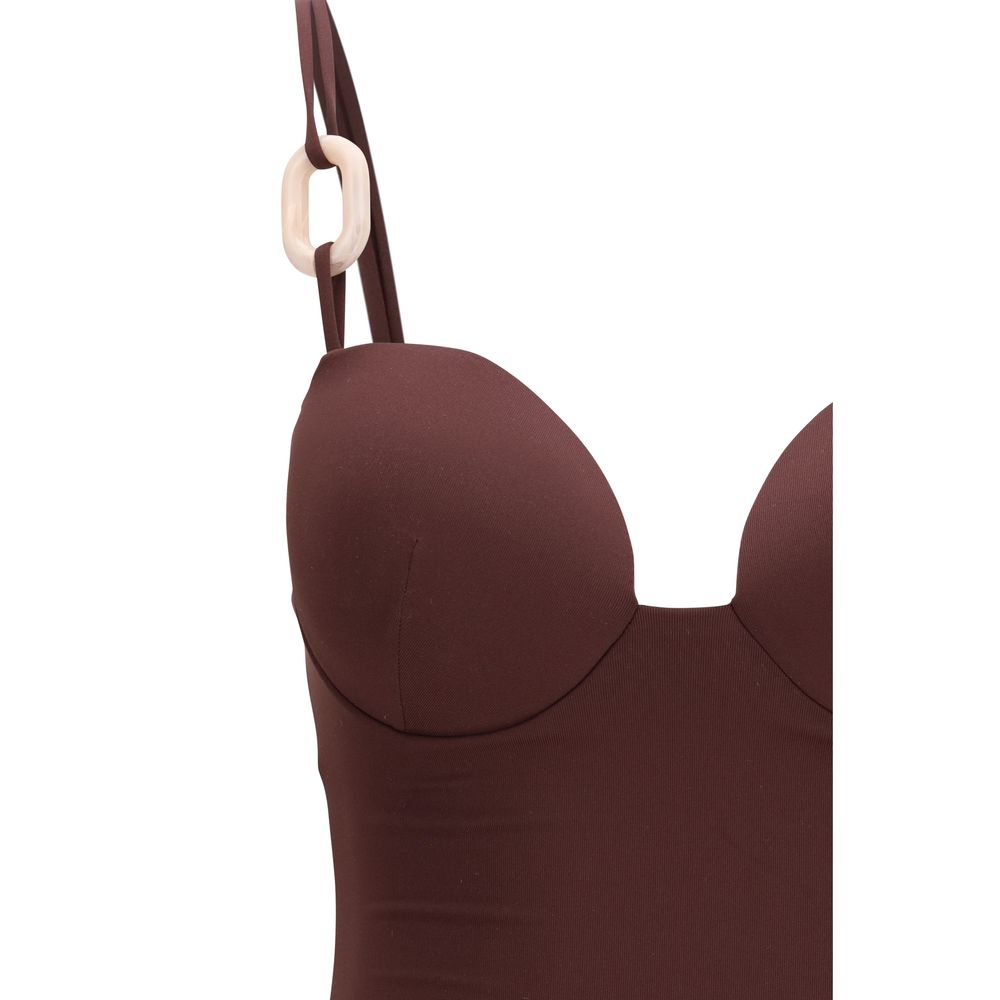 Magda Butrym Bordeaux Nylon One-Piece Swimsuit | Regal Royce