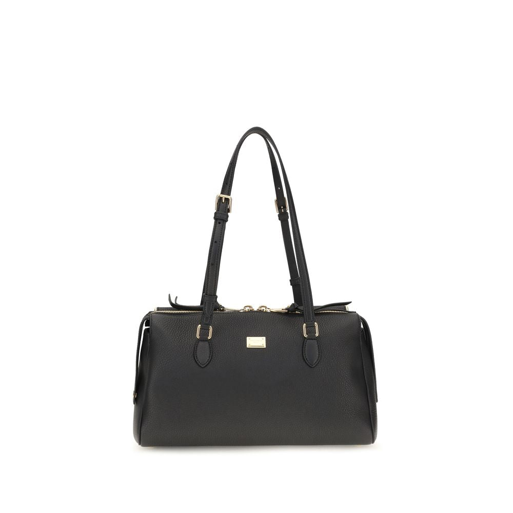 Dolce & Gabbana Black Calf Leather Bos Taurus Shoulder Bag | Regal Royce