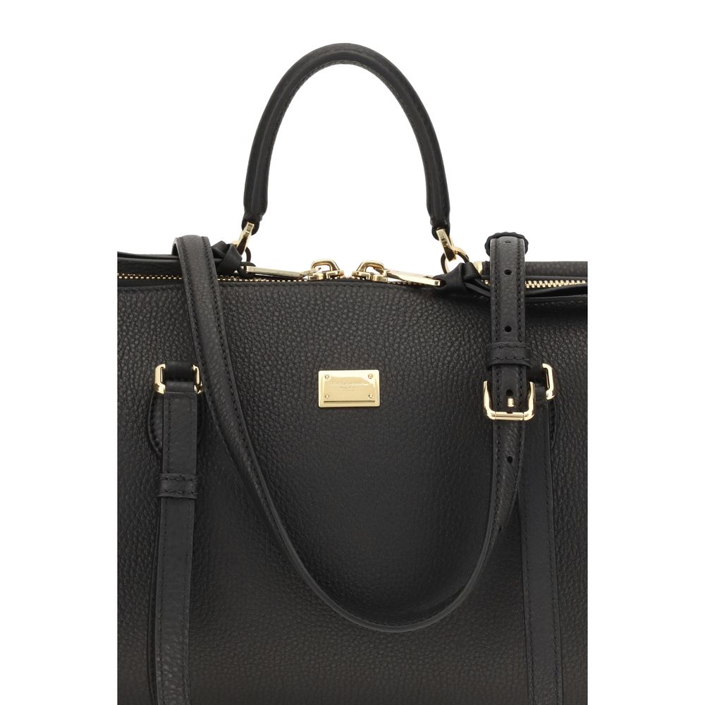 Dolce & Gabbana Black Calf Leather Bos Taurus Shoulder Bag | Regal Royce